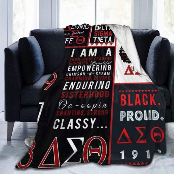 Delta Sigma Theta Blanket Soft Cozy Throw Blanket Flannel Blankets - Picture 1 of 5